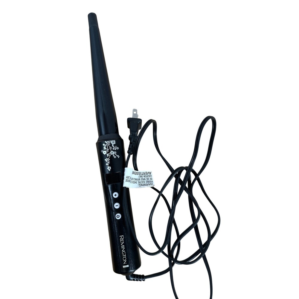 Remington Tapered Curling Wand Black T-Studio Floral Ceramic Hair Styler